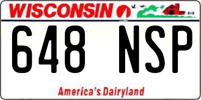 WI license plate 648NSP