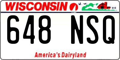 WI license plate 648NSQ