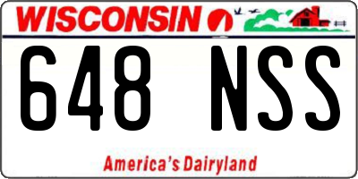 WI license plate 648NSS