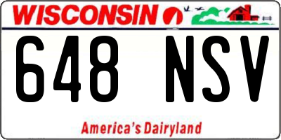 WI license plate 648NSV