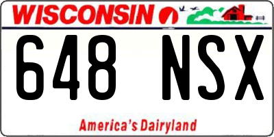 WI license plate 648NSX