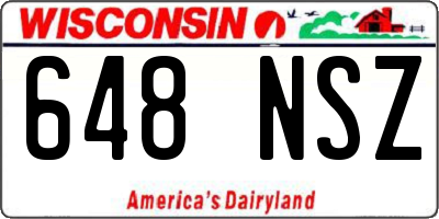 WI license plate 648NSZ