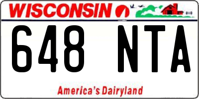 WI license plate 648NTA