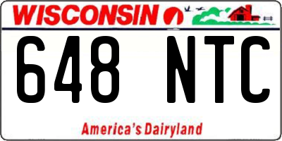 WI license plate 648NTC