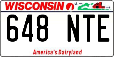 WI license plate 648NTE