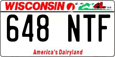 WI license plate 648NTF