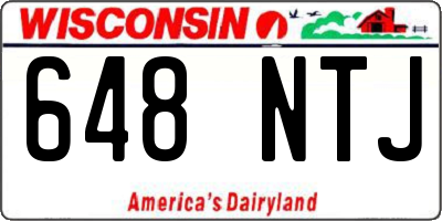 WI license plate 648NTJ