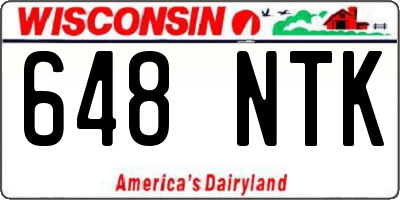 WI license plate 648NTK