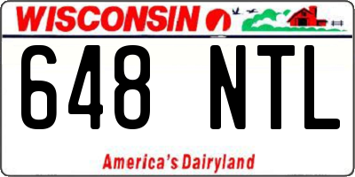 WI license plate 648NTL