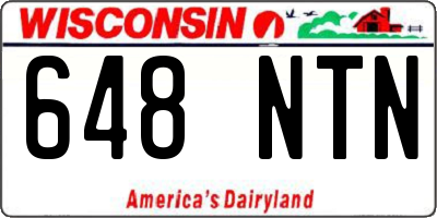 WI license plate 648NTN