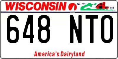 WI license plate 648NTO