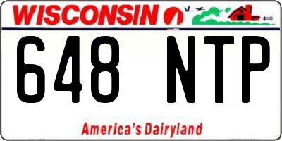 WI license plate 648NTP