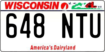 WI license plate 648NTU