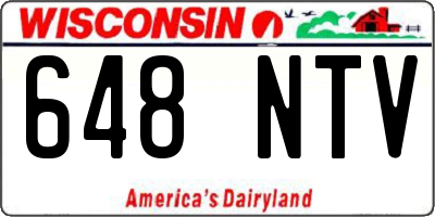 WI license plate 648NTV