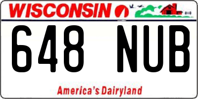 WI license plate 648NUB