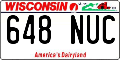 WI license plate 648NUC