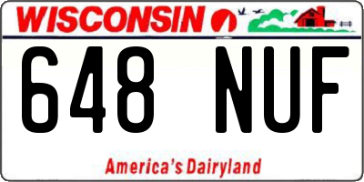 WI license plate 648NUF