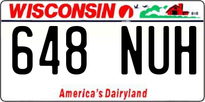 WI license plate 648NUH