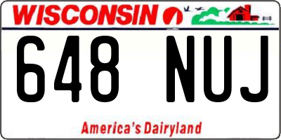 WI license plate 648NUJ