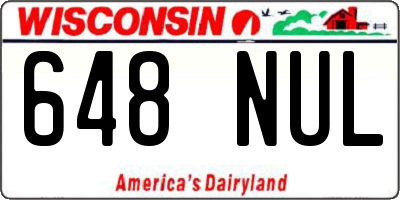 WI license plate 648NUL