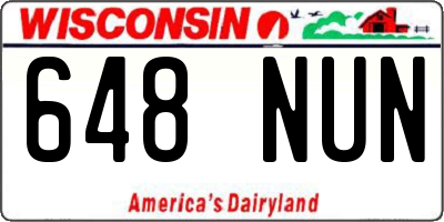 WI license plate 648NUN