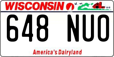 WI license plate 648NUO
