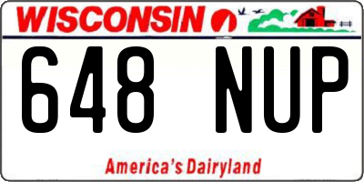 WI license plate 648NUP