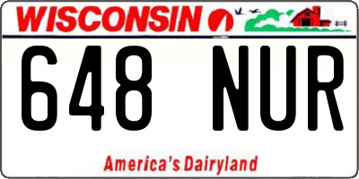 WI license plate 648NUR