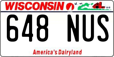 WI license plate 648NUS