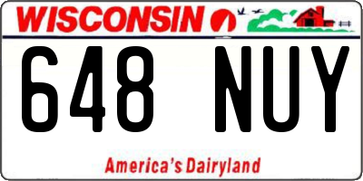 WI license plate 648NUY