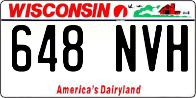 WI license plate 648NVH