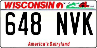 WI license plate 648NVK