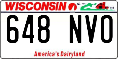 WI license plate 648NVO