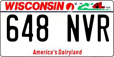 WI license plate 648NVR