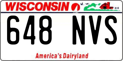 WI license plate 648NVS