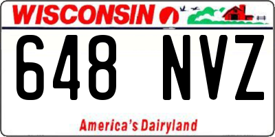 WI license plate 648NVZ