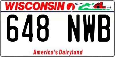 WI license plate 648NWB