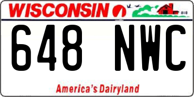 WI license plate 648NWC