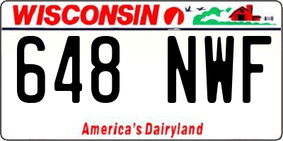 WI license plate 648NWF