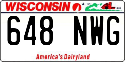 WI license plate 648NWG