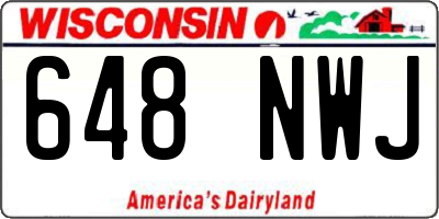 WI license plate 648NWJ