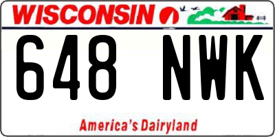 WI license plate 648NWK