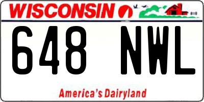 WI license plate 648NWL