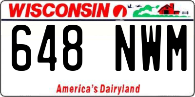 WI license plate 648NWM