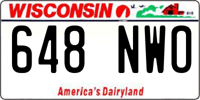 WI license plate 648NWO