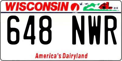 WI license plate 648NWR