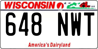 WI license plate 648NWT