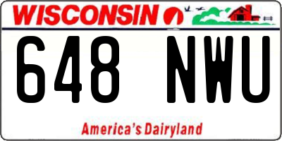 WI license plate 648NWU