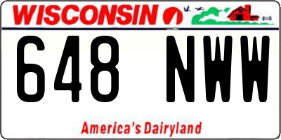 WI license plate 648NWW