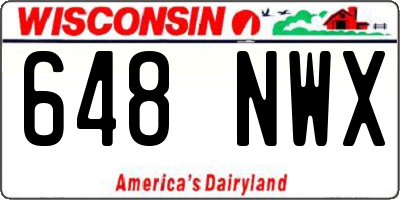 WI license plate 648NWX